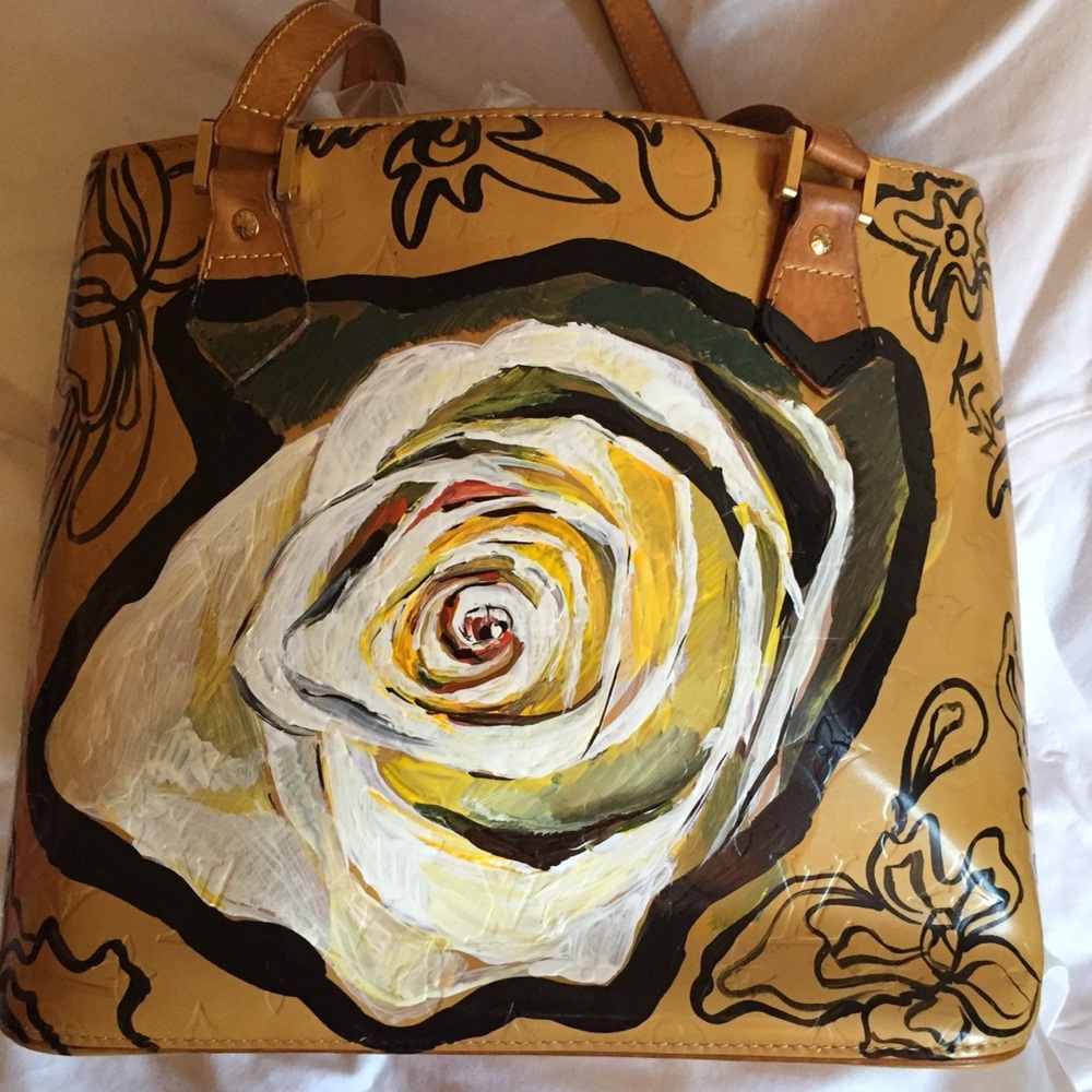 Custom painted Authentic Louis Vuitton Vernis Tote